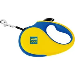 Повідець-рулетка для собак Collar WAUDOG R-leash, малюнок "Colors of freedom", L, до 50 кг, 5 м, світловідбивна стрічка (383-4020)