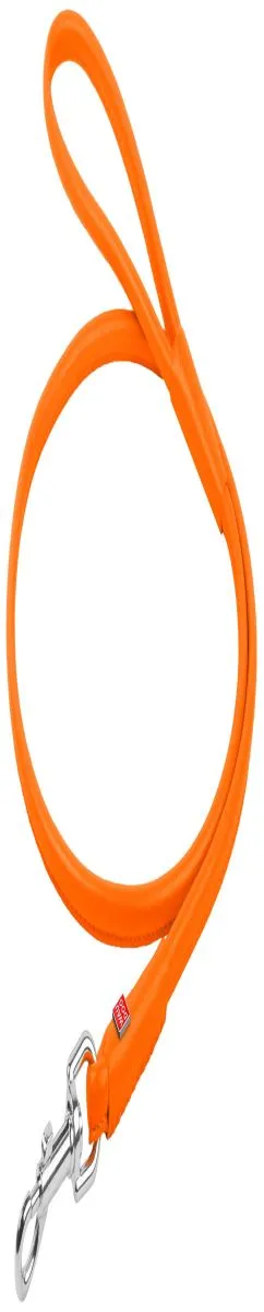 Поводок для собак кожаный WAUDOG Glamour, круглый, Д 8 мм, Дл 122 см оранжевый (33774)