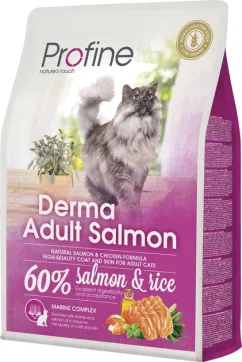 Сухой корм для кошек, шерсть которых требует дополнительного ухода Profine Cat Derma 2 кг (лосось) (170572/7763)