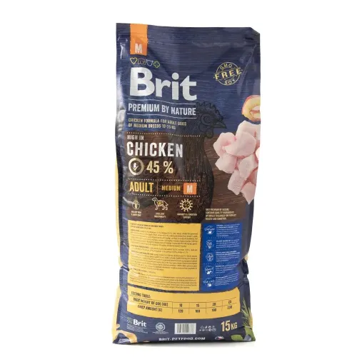 Brit Premium Adult M 15 kg сухий корм для дорослих собак середніх порід - фото №2