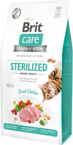 Brit Care Cat GF Sterilized Urinary Health 7 кг (курка) сухий корм для стерилізованих котів