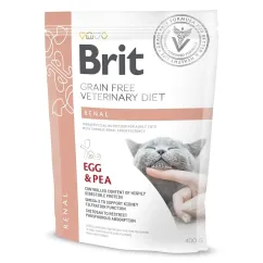 Сухий корм для котів, при захворюваннях нирок Brit GF Veterinary Diet Renal 400 г (яйце) (170958/528332)