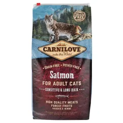 Сухой корм для кошек с чувствительным пищеварением Carnilove Cat Salmon - Sensitive & Long Hair 6 кг (лосось) (170204/2270)