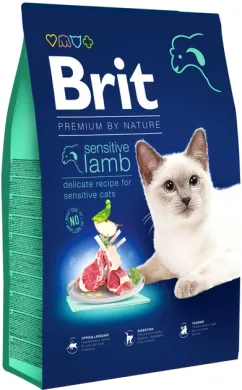 Сухой корм для кошек с чувствительным пищеварением Brit Premium by Nature Cat Sensitive 8 кг (ягненок) (171873)