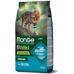 Сухой корм Monge Cat Bwild Grain Free Sterilised тунец 1,5кг (70012089)