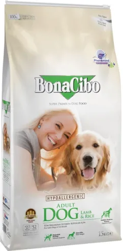 Корм для собак BonaCibo Adult Dog Lamb&Rice 15 кг (BC405789)