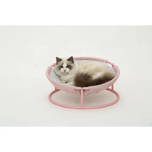 Складной лежак Misoko&Co Pet bed round plush, 45x45x22 см, pink (HOOP31835) - фото №5