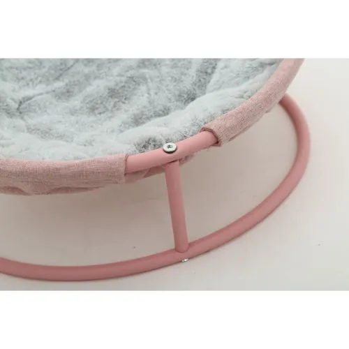 Складной лежак Misoko&Co Pet bed round plush, 45x45x22 см, pink (HOOP31835) - фото №3