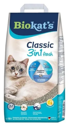 Наполнитель туалета для кошек Biokat's Classic Fresh 3in1 Cotton Blossom 10 л (бентонитовый) (G-617220)