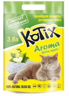 Kotix Силікагелевий наповнювач для котячого туалету з ароматом яблука 3.8l