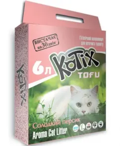 Наповнювач для котячого туалету Kotix Тофу Honey Peach Соєвий комкуючий 2.55 кг (6 л)