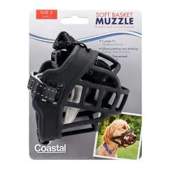 Намордник Coastal Soft Basket Muzzle КОСТАЛ СОФТ БАСКЕТ МАЗЛ для собак, силікон , розмір 2 (01365_BLK02)