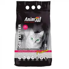 Белый бентонитовый наполнитель без запаха для кошачьих туалетов AnimAll Cat litter Premium 5 л. - фото №3