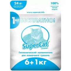 SuperCat Стандарт Наполнитель для кошачьего туалета древесный 6+1 кг синий