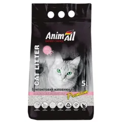 Білий бентонітовий наповнювач з ароматом дитячої присипки для котячих туалетів AnimAll Cat лitter Premium Baby Powder 5 л (4820224500584)