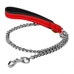 Поводок-цепь "Dog Extremе" с нейлоновой ручкой для мелких пород (звено 2 мм, длина 105 см) красный (43573)