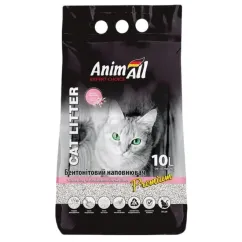 Білий бентонітовий наповнювач з ароматом дитячої присипки для котячих туалетів AnimAll Cat лitter Premium Baby Powder 10 л (4820224500591)