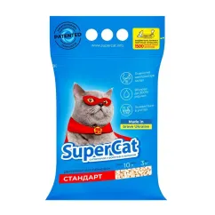 SuperCat Стандарт Наполнитель для кошачьего туалета древесный 3 кг синий - фото №2