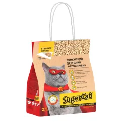 Дерев'яний наповнювач для котів Super Cat 2,1 кг (SprCt3265041)