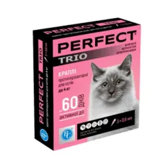 Краплі PerFect Trio для кішок від бліх та кліщів до 4кг 0,6мл (34666)