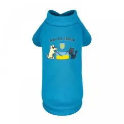 Толстовка Pet Fashion "Peace for Ukraine" для собак, розмір M, блакитна