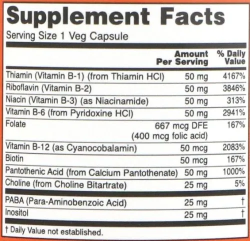 Витамины Now Foods B-50 250 веган-капсул (733739004222) - фото №2
