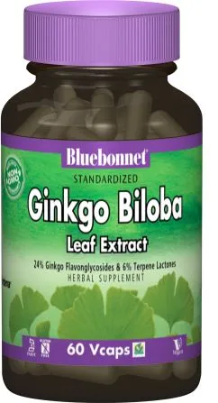 Натуральная добавка Bluebonnet Nutrition Экстракт листьев гинкго билоба, 60 гелевых капсул (743715013629)