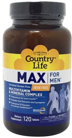 Витаминно-минеральный комплекс Country Life Max for Men 120 таблеток (015794081364)