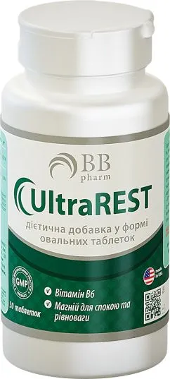 Витаминно-минеральный комплекс BB Pharm UltraREST Магний и витамин В6 30 таблеток (7640162326117)