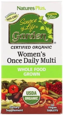 Вітаміни Nature's Plus Source of Life Garden Naturally Therapeutic Women's Once Daily Multi 30 таблеток (97467307476)