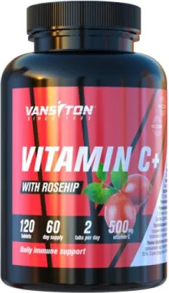 Вітамінний комплекс Vansiton Вітамін C зі шипшиною 120 таблеток (4820106591303)