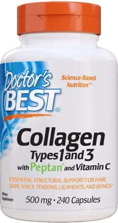 Натуральная добавка Doctor's Best Коллаген Типов 1&3 500 мг Peptan 240 капсул (753950002630)