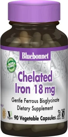 Минералы Bluebonnet Nutrition Хелатное железо 18 мг 90 гелевых капсул (743715007260)