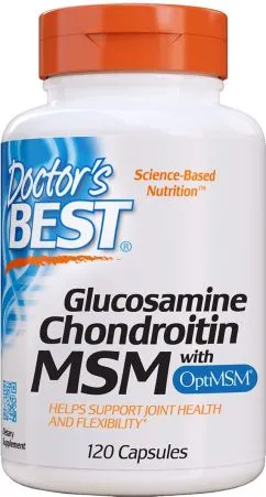 Хондропротектор Doctor's Best Глюкозамін & Хондроитин & МСМ OptiMSM 120 капсул (753950000803)