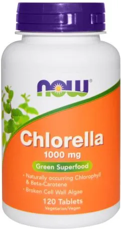 Натуральна добавка Now Foods Хлорелла 1000 мг 120 таблеток (733739026323)