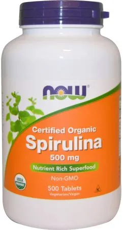 Натуральная добавка Now Foods Спирулина 500 мг 500 таблеток (733739027009)