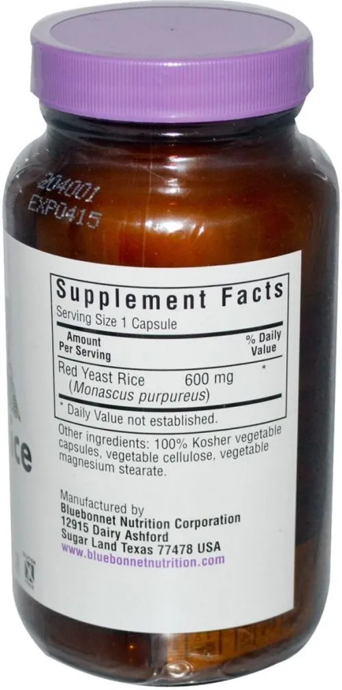 Натуральна добавка Bluebonnet Nutrition Вид=червоний дріжджовий рис 600 мг 120 гелевих капсул (743715011717) - фото №2