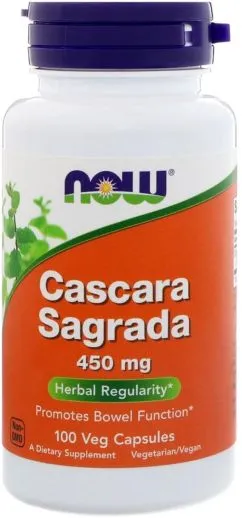 Натуральна добавка Now Foods Cascara Sagrada Натуральна добавка каскару 450 мг 100 гелевих капсул (733739046208)