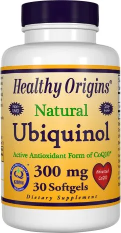 Натуральная добавка Healthy Origins Убихинол 300 мг 30 желатиновых капсул (603573364915)