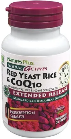 Натуральна добавка Natures Plus Вид=червоний дріжджовий рис + Коензим Q10 Herbal Actives 30 гелевих капсул (97467073654)