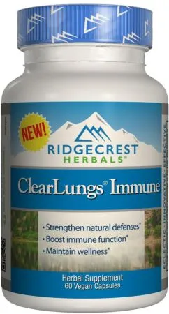 Натуральна добавка RidgeCrest Herbals Clear Lungs Immune 60 гелевих капсул (355724001391)