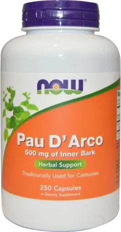 Натуральная добавка Now Foods Pau D`Arco Экстракт Коры Муравьиного Дерева 250 гелевых капсул (733739047267)