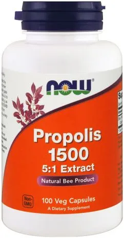Натуральная добавка Now Foods Propolis 1500 5:1 Extract Натуральная добавка Прополиса 1500 100 гелевых капсул (733739025401)