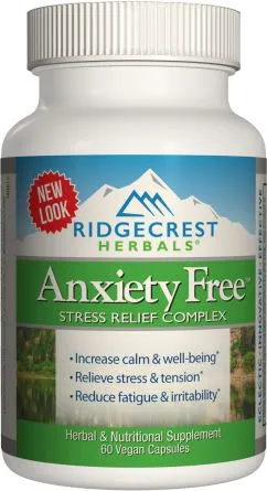 Натуральна добавка Ridgecrest Herbals Anxiety Free 60 гелевих капсул (355724003203)