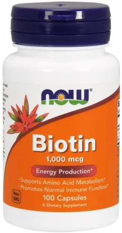 Вітаміни Now Foods Біотин (В7)0 мкг 100 капсул (733739004697)
