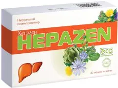 Натуральная примесь Aesculap Prod Хепазен 670 мг 30 таблеток (5944759002043)