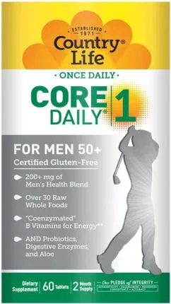 Вітамінно-мінеральний комплекс Country Life для чоловіків, 50+, Core Daily-1 for Men 50+ 60 таблеток (015794081944)