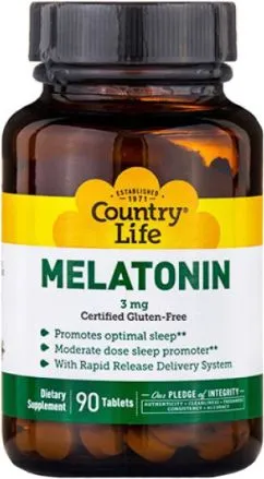 Натуральна добавка Country Life Melatonin 3 мг 90 таблеток (015794016892)