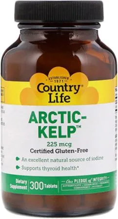 Натуральная добавка Country Life Arctic Kelp (Норвежская ламинария) 225 мкг 300 таблеток (015794041351)