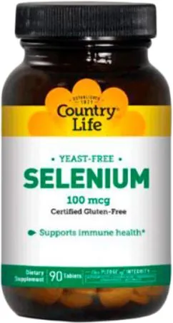 Натуральна добавка Country Life Selenium (Селен) 100 мкг 180 таблеток (015794028765)